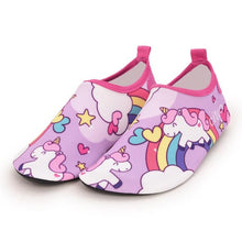 Load image into Gallery viewer, Pantufa Infantil Unicorn Kids Slippers Quick Drying Swim Kids Water Shoes Footwear Barefoot Aqua Socks For Beach Pool Cartoon