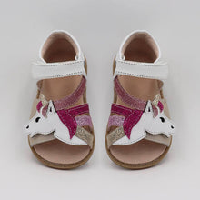 Load image into Gallery viewer, TipsieToes Top Brand Unicorns Soft Leather In Summer New Girls Children Barefoot Shoes Kids  Sandals