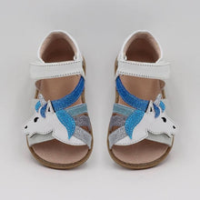 Load image into Gallery viewer, TipsieToes Top Brand Unicorns Soft Leather In Summer New Girls Children Barefoot Shoes Kids  Sandals